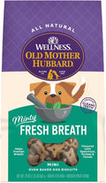 Wellness Old Mother Hubbard Minty Fresh Breath Dog Biscuits, Natural Training Treats, Spearmint and Chicken Flavor, Mini Size, 20 oz Bag