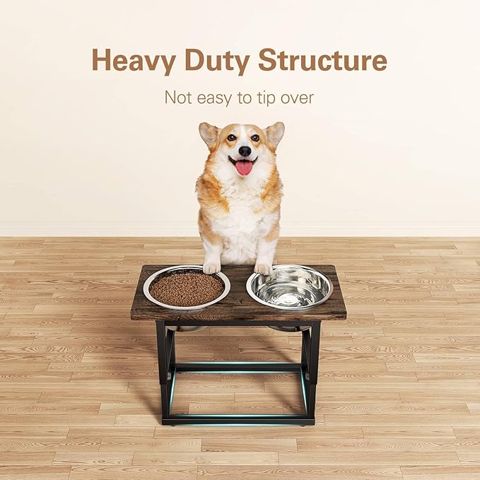 Zarler Elevated Dog Bowls for X-Large and Large Breed, 5 Adjustable Heights from 8.2'' - 17.3'', 2 Stainless Steel Bowls, 8.2'',11.8'',13.7'',15.7'',17.3'' Raised Dogs Bowls Stand