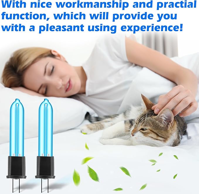 Qualirey 2 Pack UV C Light Bulb Compatible with Clarifion ODRx Cat Odor Deodorizer & Eliminator, Replacement Light Bulb for Home Pets Air Purifiers, Odor Eliminator Reduce Pet Odors, Smoke, Dust