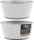 Master Pet Supply Stainless Steel Dog Bowls Set of 2 (32 Oz Each) with Non-Slip Rubber Base - Bone White - Basic Dog Food Bowl Water & Food Bowls for Small Medium Large Dogs & Cats, Metal Dish