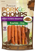 Pork Chomps Baked Pork Skin Dog Chews, 5 Inch Mini Twists, 12 Count - Sweet Potato Wrap - Long-Lasting Treats for Dogs - High Protein, Rawhide-Free, Low Fat, Healthy & Delicious Chews