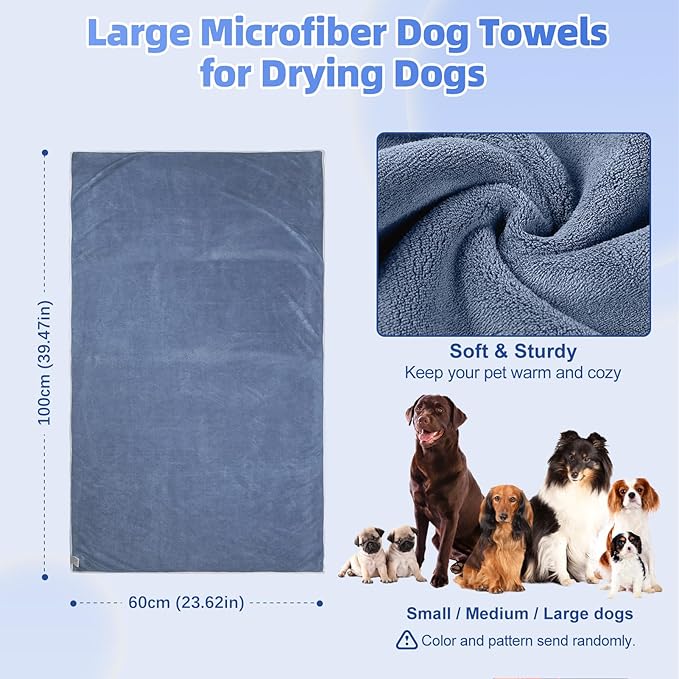 Dog Washing Hose Attachment with Dog Towels for Drying Dogs Large, Bathtub Faucet Sprayer Attachment with Long Hose, Pup Sprayer for Tub Faucet, Indoor Dog Wash Shower Attachment