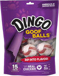 Dingo Goof Balls 15 Count, Premium Rawhide Treats For Small Dogs, Made With Real Chicken 15-Count