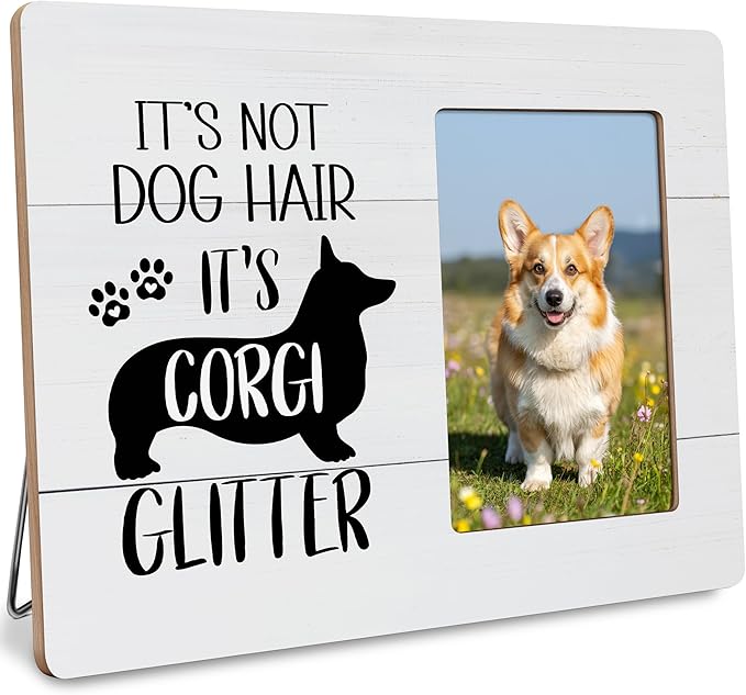 Corgi Dog Picture Frame, Gifts for Corgi Lovers, It's Not Dog Hair, It's Corgi Glitter Frames Fits 4x6 Photo