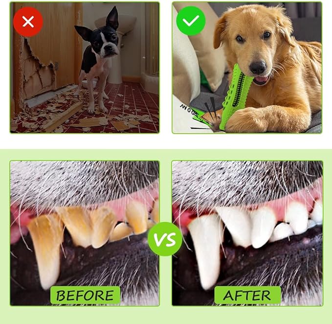 Dog Toys for Aggressive Chewers Large Medium Breed, Indestructible Dog Chew Toys, Squeaky Interactive Tough Extremely Durable, Dogs Toothbrush Toys to Keep Them Busy