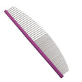 6.5 Inch Professional Crescent Coarse Grooming Pet Comb Lightweight Wide/Fine Tooth Butter Comb for Dogs & Cats Removing Tangles, Knots,Flea,Undercoat,and Excess Hair, Rounded Corners Design for Safe