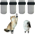 4 PCS Cat Mittens to Prevent Scratching,Mesh Breathable Cat Shoes,Adjustable Cats Anti Scratch Gloves,Suitable for Cats When Bathing and Nail Trimming(S,Grey)
