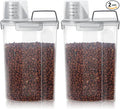 3-5Lbs Airtight Small Cat Dog Pet Food Storage Containers BPA Free, with Large Pour Spout/1 Measuring Cup/ 4 Safety Locks and Double-layer Silicone Strip (Clear Grey 2Pack)