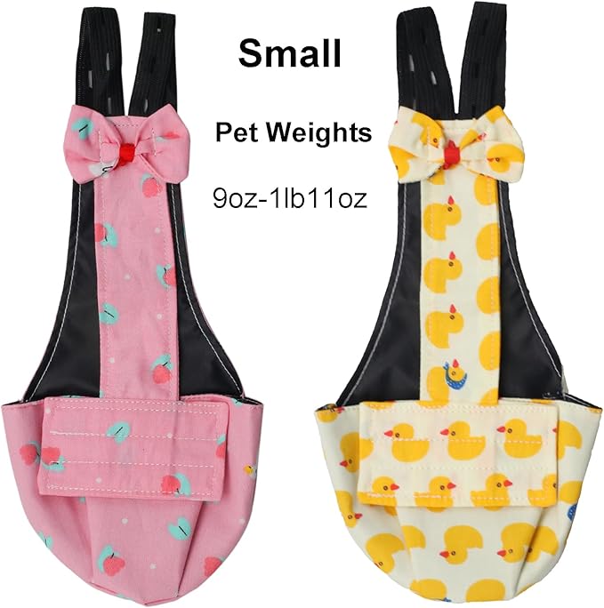 BestParts 2pcs Adjustable Diaper Waterproof Reusable Diapers, Cloth Diaper Wearable Poultry for Farm Pet Goose, Duck, Chicken, Button Adjustable Version (Pink + Yellow, S(0.55-1.65pounds), 1, Count)