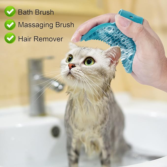 Cat Bathing Bag Adjustable Cat Grooming Net Bag Anti-bite & Anti-Scratch Cat Bath Washing Restraint Bag, Breathable Mesh Cat Grooming Bag for Shower, Nail Trimming, Injection