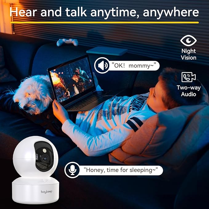 BoyKeep 2K Indoor Security Camera 5G/2.4GHz Wi-Fi Cameras for Baby/Elder/Dog/Pet Camera with Phone app, 2-Way Audio Baby Monitor Camera, Night Vision, Cloud & SD Card Storage