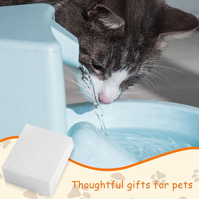 32 Pcs Pet Replacement Sponge Filters Pet Fountain Filter Foam for 67oz/ 2L Dog Cat Water Fountain Filters Pet Fountain Replacement Foam Sponge Pre-Filters for Multiple Pet Fountain