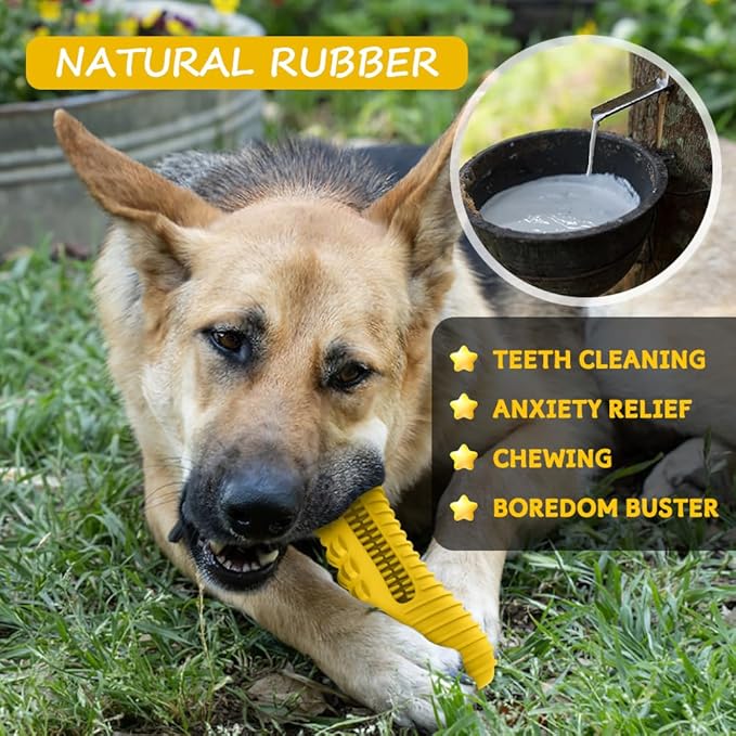 Dog Toys for Aggressive Chewers Large Medium Breed, Indestructible Dog Chew Toys, Squeaky Interactive Tough Extremely Durable, Dogs Toothbrush Toys to Keep Them Busy