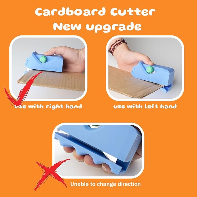 Cardboard Cutter for Cat Scratchers with 10pcs Blade,3D Printed Card Board Cutter Kids DIY Cat Scratchers Cardboard Strip Tool Machine for Cat Lovers (Light Blue)