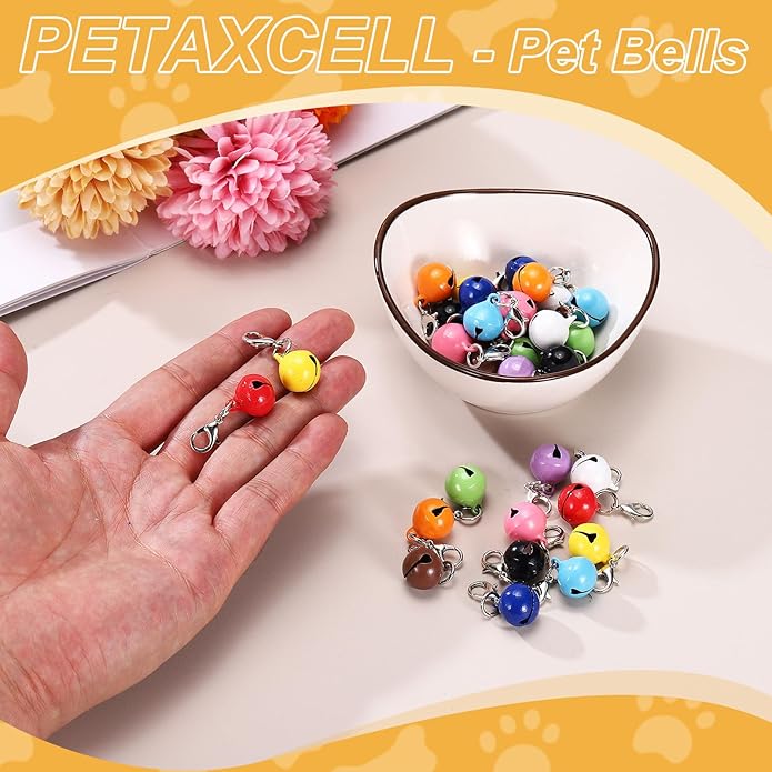 Cat Bell, Small Matte Pet Copper Bell Collars Charm with Lobster Buckle Loud Crisp Sound Anti-Lost Pendant Accessory