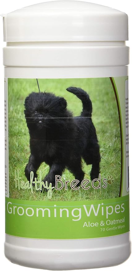 Healthy Breeds Dog Multi-Purpose Grooming & Deodorizing Wipes for Affenpinscher - OVER 200 BREEDS - Cleans Paw Pads Skin Folds Armpits Face Butt - 70 Count - Aloe & Oatmeal for Sensitive Skin