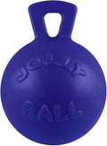 Jolly Pets Tug-n-Toss - Heavy Duty Chew Ball w/ Handle (Blue, 6") for Medium Breeds