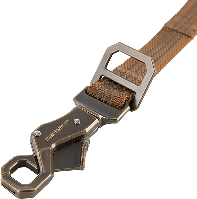 Carhartt Pet Durable Nylon Webbing Shock Absorbing Leash for Dogs, Reflective Stitching for Visibility, Carhartt Brown (Shock Absorbing), Large