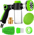 2-in-1 Dog Shower Attachment for Indoor Shower Hose & Outdoor Garden Hose, 8 Sprayer Modes Dog Wash Hose Attachment with Soap Dispenser, Ideal for Car Wash and Pet Shower(Hose Not Include)