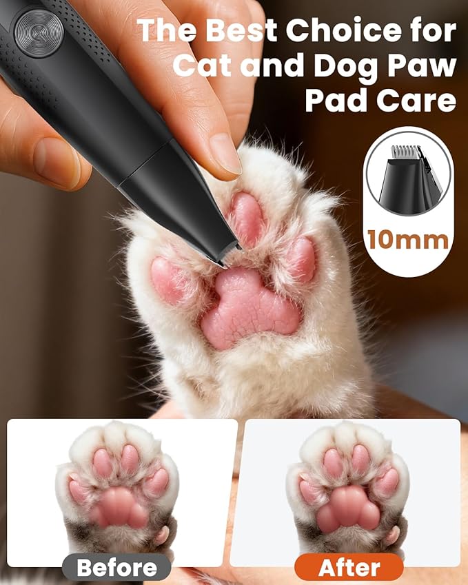 All-in-1 Dog & Cat Grooming Kit for Body, Face & Paws | Gentle Nail Grinder & Quiet Pet Clipper for Stress-Free Grooming at Home