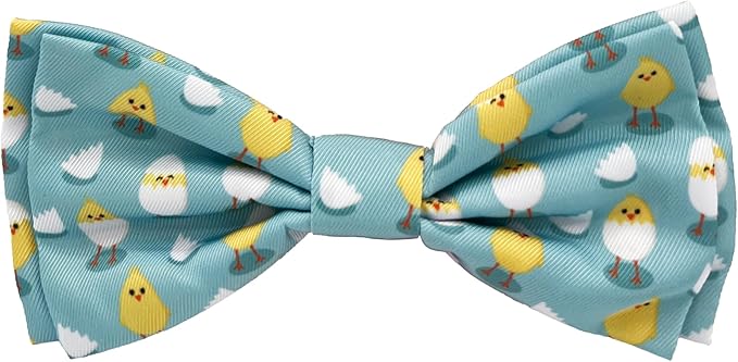 Huxley & Kent Pet Bow Tie for Dogs & Cats - Spring Easter Adjustable Hook & Loop Collar Accessory - Cute & Comfortable for Holidays & Celebrations - Chicks & Eggs, Large