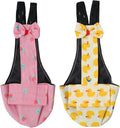 BestParts 2pcs Adjustable Diaper Waterproof Reusable Diapers, Cloth Diaper Wearable Poultry for Farm Pet Goose, Duck, Chicken, Button Adjustable Version (Pink + Yellow, S(0.55-1.65pounds), 1, Count)