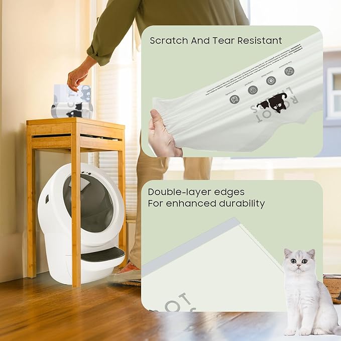 Cat Litter Box Robot 5/4/3 Waste Bags, 120 Pack Automatic Litter Box Bags, Thick Heavy Duty Cat Litter Box Liner Bags - Transparent, Sensor-compatible