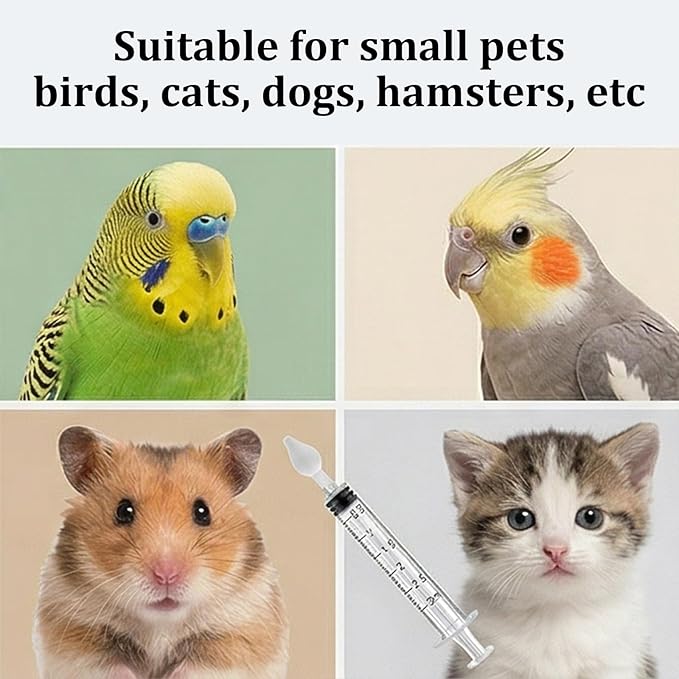 Baby Bird Feeding Syringe Set, Small Pet Parrot Feeding Tubes for Birds, Hand Feeding Tubes Kit Parrot Feeder Food Feeding & Watering Supplies for Small Pet Baby Birds (23 Pcs)