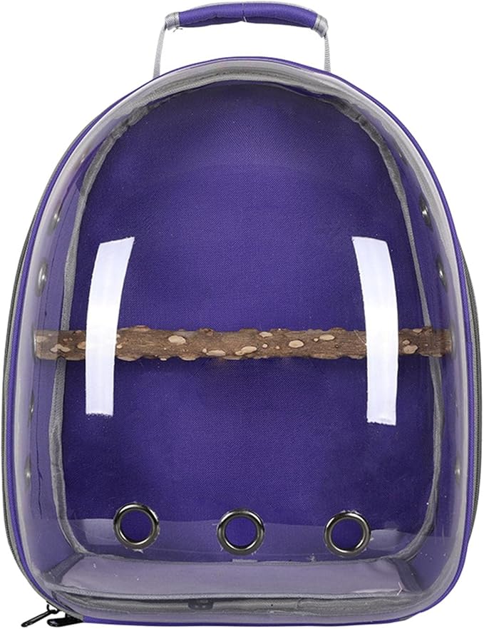 Gralara Bird Backpack Carrier for Parrots with Window for Small and Medium Birds, Purple