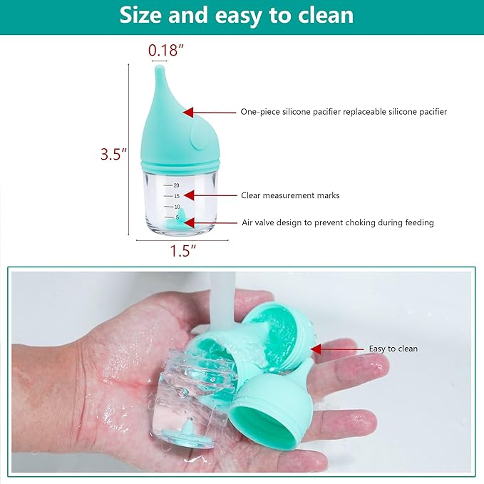 Puppy Bottles for Nursing，Kitten Bottles for Nursing，Pet Feeding Bottle，(Cyan - 20ml)