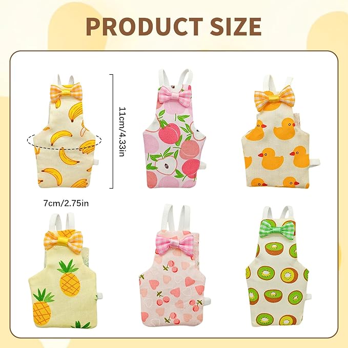 6 PCS Bird Diaper, Parrot Diaper Flight Suit, Cute Pigeon Pants, Waterproof Inner, Reusable, Suitable for Conure, Lovebird‌‌, Parakeet‌, Budgerigar, Pet Chicken&Duck, Guinea Pig