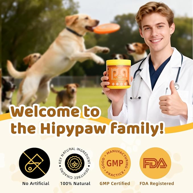 Dog Multivitamin Chewable: 12-in-1 Dog Vitamins & Supplements with Glucosmine Chondroitin Probiotics Omega 3 Cod Liver Oil CoQ10 Astaxanthin for Joint Gut Heart Eye Brain Immune Support
