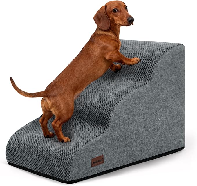 Dog Ramp and Stairs for Small Dogs & Cats,3-Step Pet Stairs for Couch Sofa and Chair,Indoor Anti-Slip Dog Stairs for Old Cats and Puppy