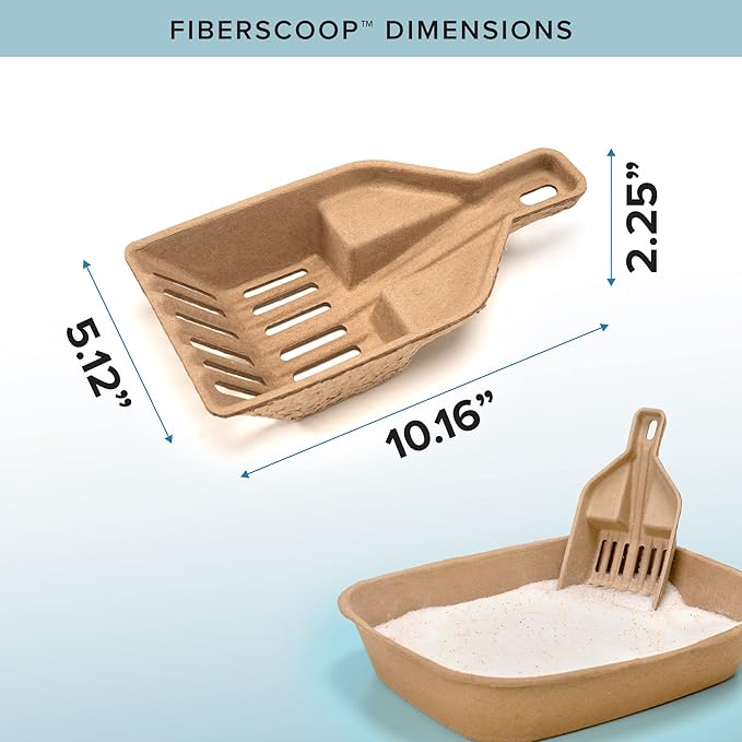 Kitty Sift FiberScoop Disposable Litter Scoop, Plastic-Free & Sustainable - Natural, One Size (Pack of 2)