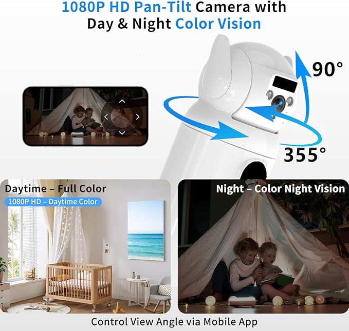 4G LTE Cellular Security Camer Wireless, Monthly Fee, Pet Camera with Speaker for Dog/Cat, Baby Monitor, Power Battery,HD Vision 360°Full View Two-Way Talk,Indoor Home Security