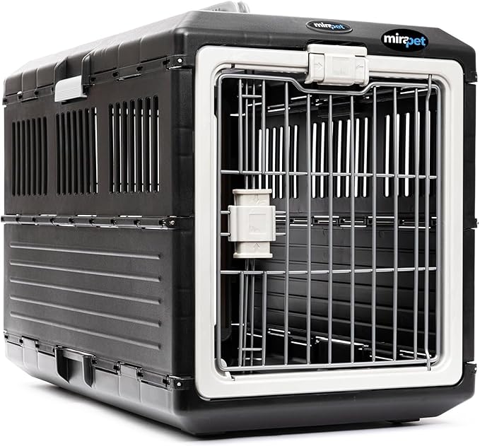 USA Pet Carrier & Crate 35" - Premium Collapsible Design for Medium Cats and Dogs - Portable Kennel for Indoor/Outdoor Use - 360-Degree Ventilation & Hard Plastic Wall Protection