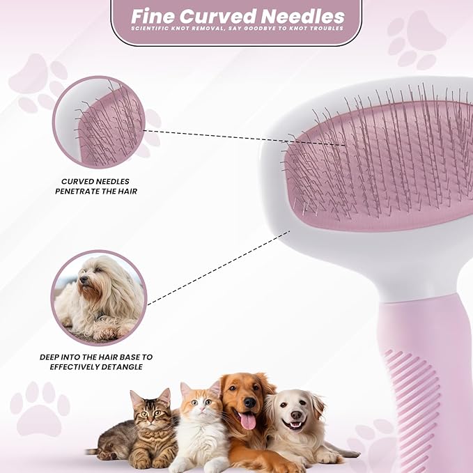 Small Slicker Brush for Grooming - Slicker Brush for Dogs and Cats can act as Deshedding Pet Tool for Healthy Coat Maintenance and Suitable for Short and long Haired Dogs