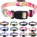 Dog Collar with Bohemia Floral Tribal Geometric Patterns - Soft Ethnic Style Collar Adjustable for Small Medium Large Dogs (Pink Rose,XS)