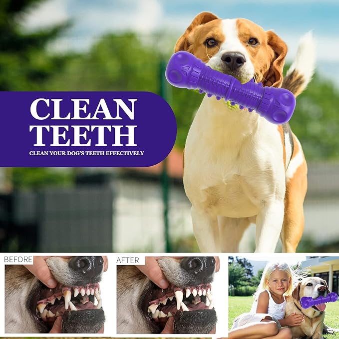 Dog Squeaky Toys for Aggressive Chewers, Durable Chew Toys for Large Medium Breed Dog, Dog Toys, Tough Durable Dogs Toys with Natural Rubber