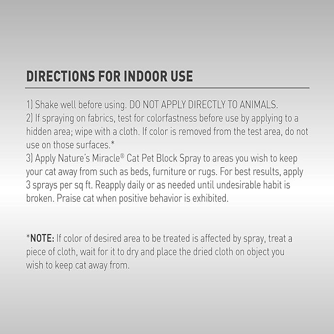 Nature's Miracle Advanced Platinum Cat Pet Block Repellent Spray, 8 Ounces, Indoor Training Aid for Cats, (Pack of 2)
