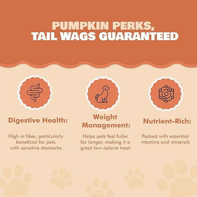 Benji & Louie Freeze Dried Pumpkin for Dogs and Cats, Heart Shaped - Natural Healthy Dog and Cat Treats, Single Ingredient, 2 oz