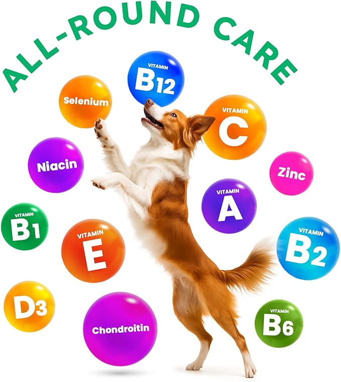 Dog Vitamins and Supplements - 150 Dog Multivitamin Chewable - Immune, Joint Support, Skin, Gut Health + Packed with Omega 3s, Glucosamine & Probiotics - Safe for Puppy - Duck