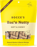 Bocce's Bakery Bac'n Nutty Soft & Chewy Dog Treats, Wheat-Free PB & Bacon Flavored Natural Limited Ingredient Oven Baked Cookies for Dogs, 12 oz