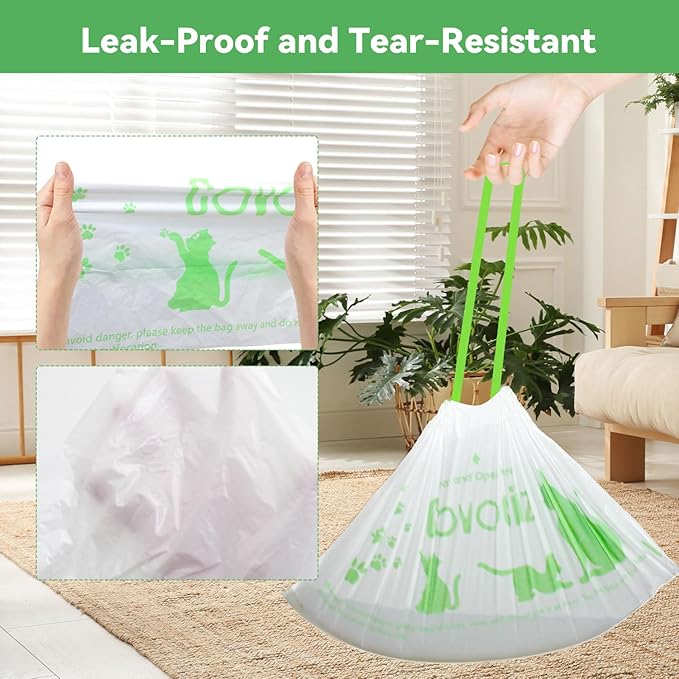 50 Pack Cat Litter Bags, Compatible with Litter Robot 3 and 4 Waste Bags, Thick Pre-Separated Heavy Duty Litter Box Liner Bags, 26.8" x 16.2"