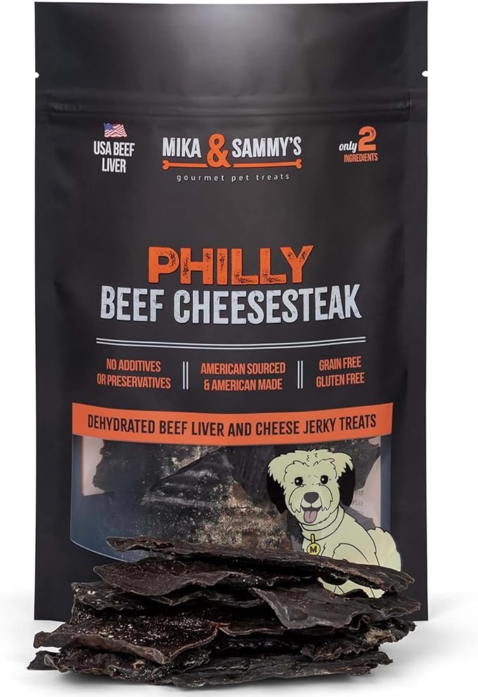 Mika & Sammy's Gourmet Beef Liver Jerky Dog Treats Made in The USA. (Beef Cheese 12 oz)