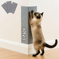 Cat Scratch Mat (3 Pack), 23.6’’ x 11.8’’ Cat Wall Corner Scratcher, Versatile Self-Adhesive Replacement Easy Use for Cat Trees Wall Furniture, Scratching Posts, and Couch Protection (Grey)
