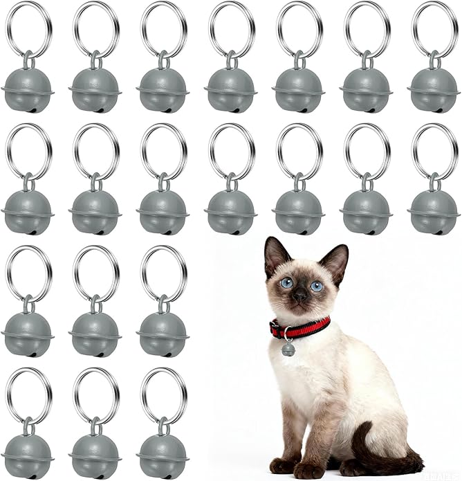 Cat Bells, Small Pet Copper Bells Collars Charm with Key Rings Loud Crisp Sound Anti-Lost Pendant Accessories