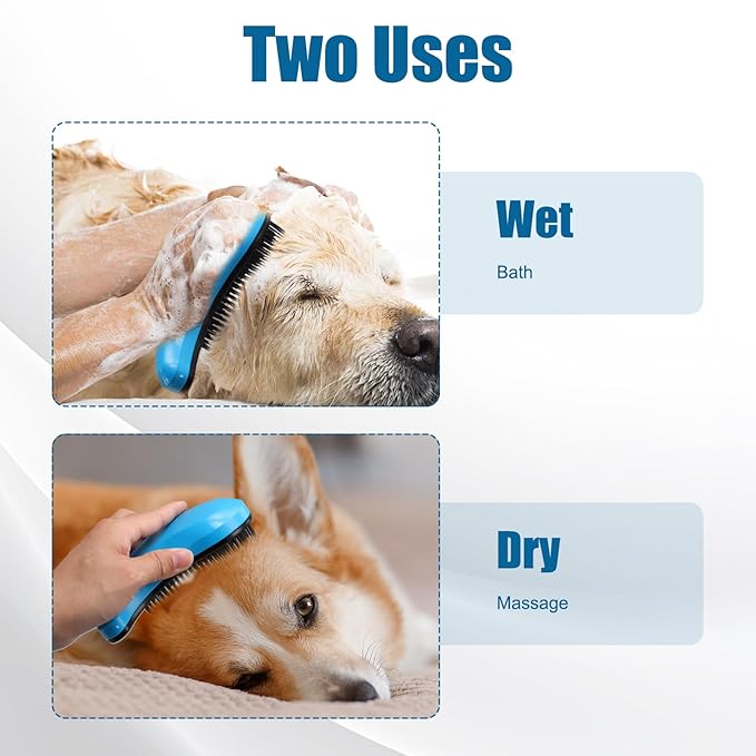 Puppy Brush for Small Dogs Portable,Dog Brush for Small Dogs Gentle, Reduces Shedding & Tangles,For Cavapoo, Yorkies, Pomeranians, Shih Tzu, Bichon Frise,Blue