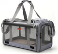 19x10.5x11.5 Inches Cat, Dog Carrier for Pets Up to 20 Ibs, Washable，Soft Sided，Collapsible Travel Puppy Carrier. (Grey)