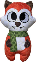 Bite Force -Durable & Strong Dog Toy Fox with Squeaker, Kevlar-Reinforced for Aggressive Chewers for Small Medium Large Dogs - Orange.
